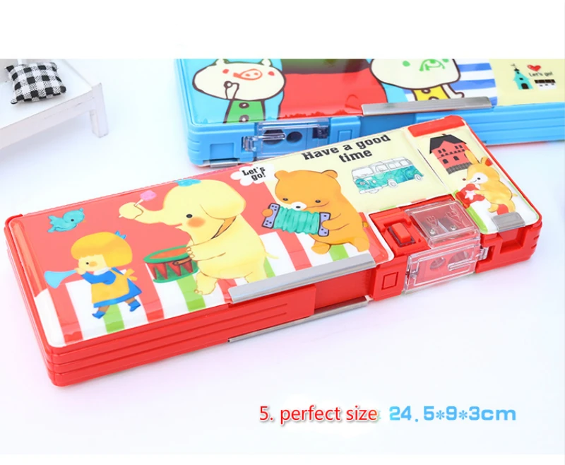 Estuche Escolar двусторонний чехол для карандашей с точилкой Estojo Escola канцелярская коробка многофункциональный чехол для карандашей школьные принадлежности