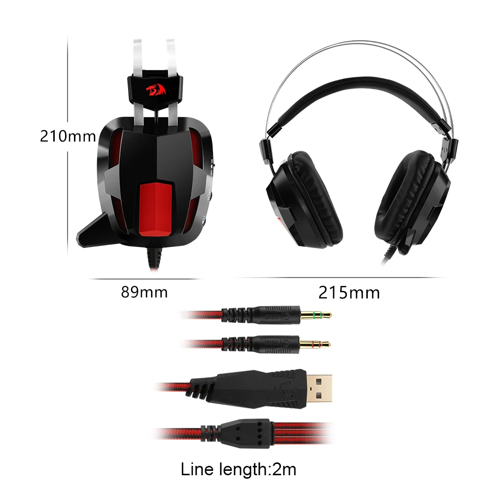 Redragon H201 стерео игровая гарнитура геймер для ПК PS4 xbox компьютер Surround Pro проводные компьютерные гарнитуры с микрофоном