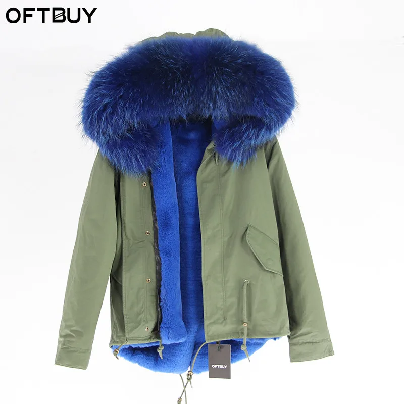 8 Бренд OFTBUY,, хаки, зеленый, зимняя куртка, пальто, женская парка, пальто с натуральным мехом, натуральный большой енотовый меховой воротник, теплая, толстая, мягкая подкладка - Цвет: 8