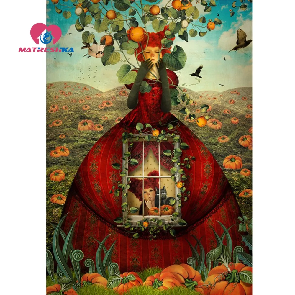 Фэнтези Алмазная мозаика полностью круглая Стразы алмазная живопись полная