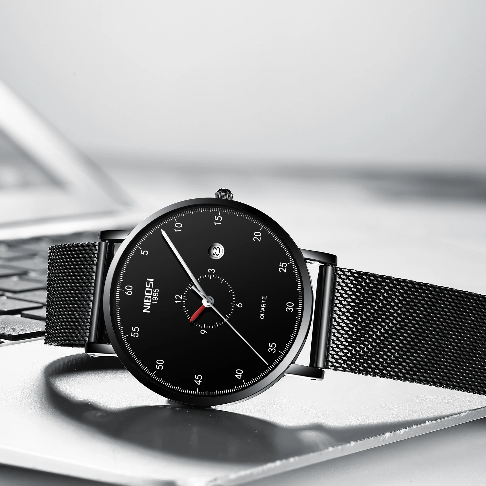 Часы наручные NIBOSI Мужские кварцевые брендовые Роскошные водонепроницаемые