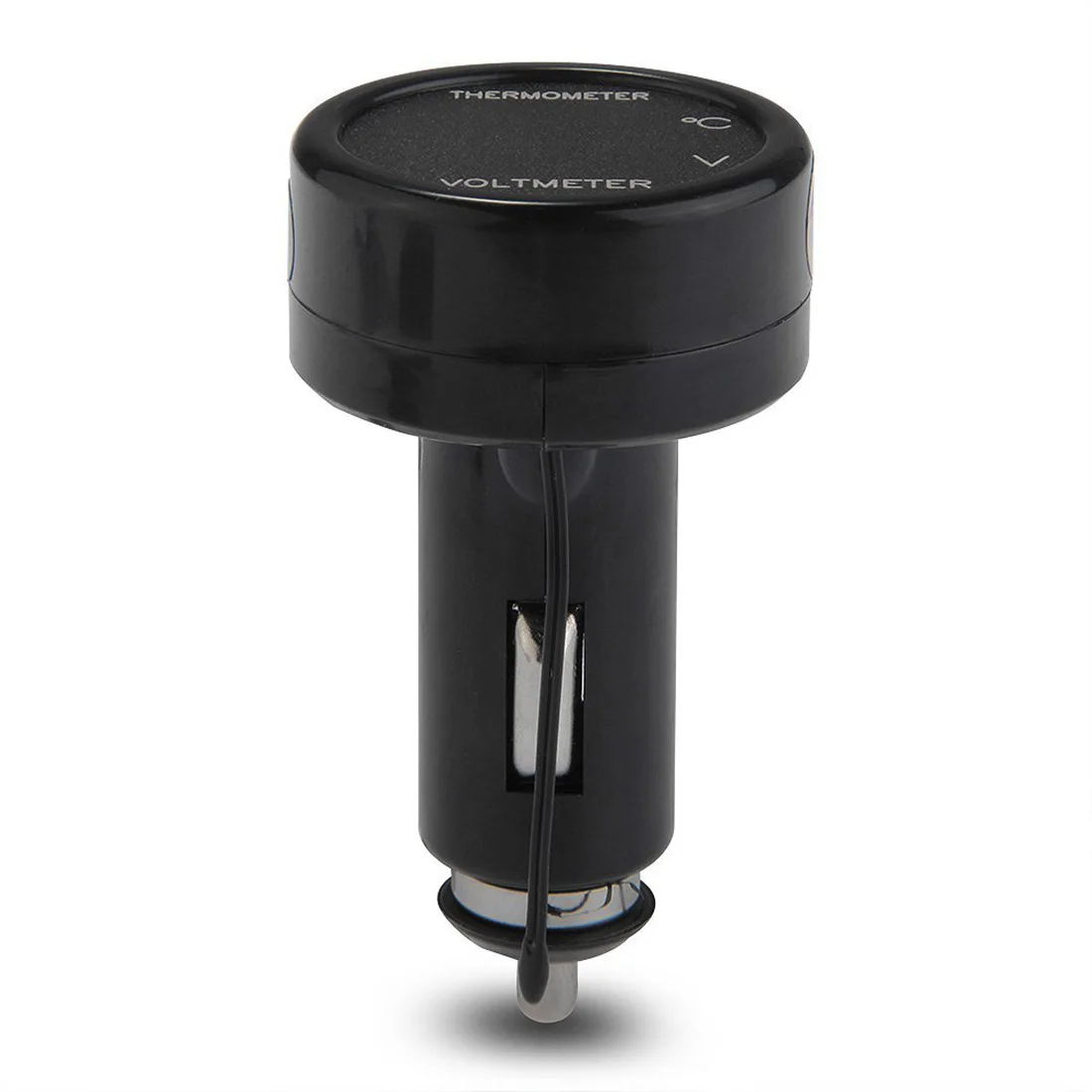 Универсальный автомобильный цифровой вольтметр-термометр с LED-индикатором, зарядное устройство для прикуривателя с USB-измерителем напряжения постоянного тока 8-40 В.