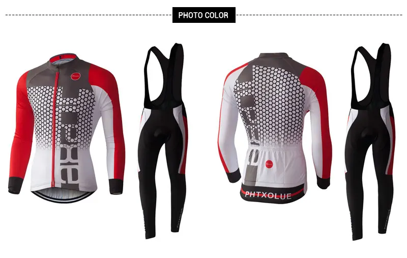 PHTXOLUE с длинным рукавом Велоспорт Комплект Mtb трикотаж велосипед одежда Ropa Ciclismo зима термальность флис велосипедная форма для мужчин
