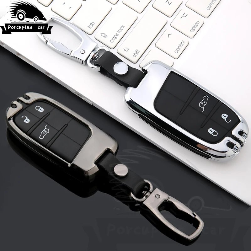 Чехол для ключей из оцинкованного сплава Fiat Jeep Cherokee Compass Patriot Dodge Journey Chrysler 300C