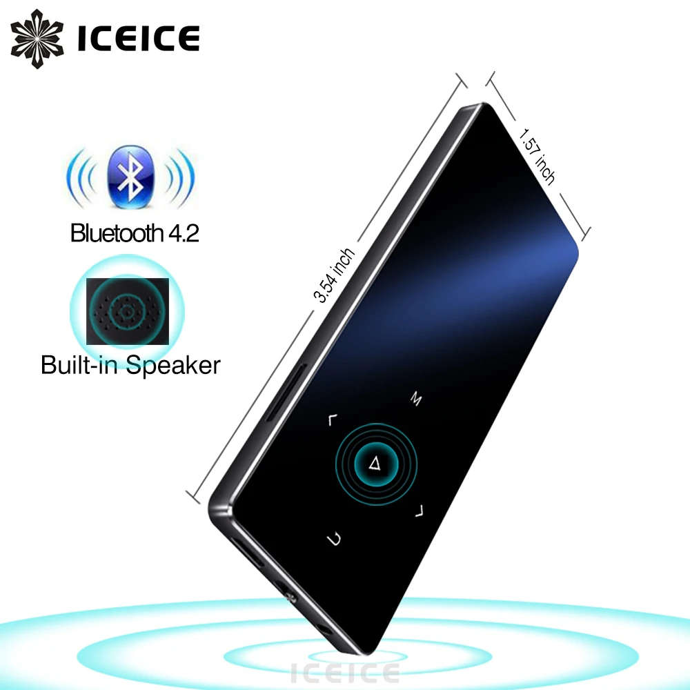 ICEICE новая версия MP3 плеер с Bluetooth сенсорные клавиши Встроенный динамик 8 GB 16 GB HiFi портативный плеер с радио FM Запись