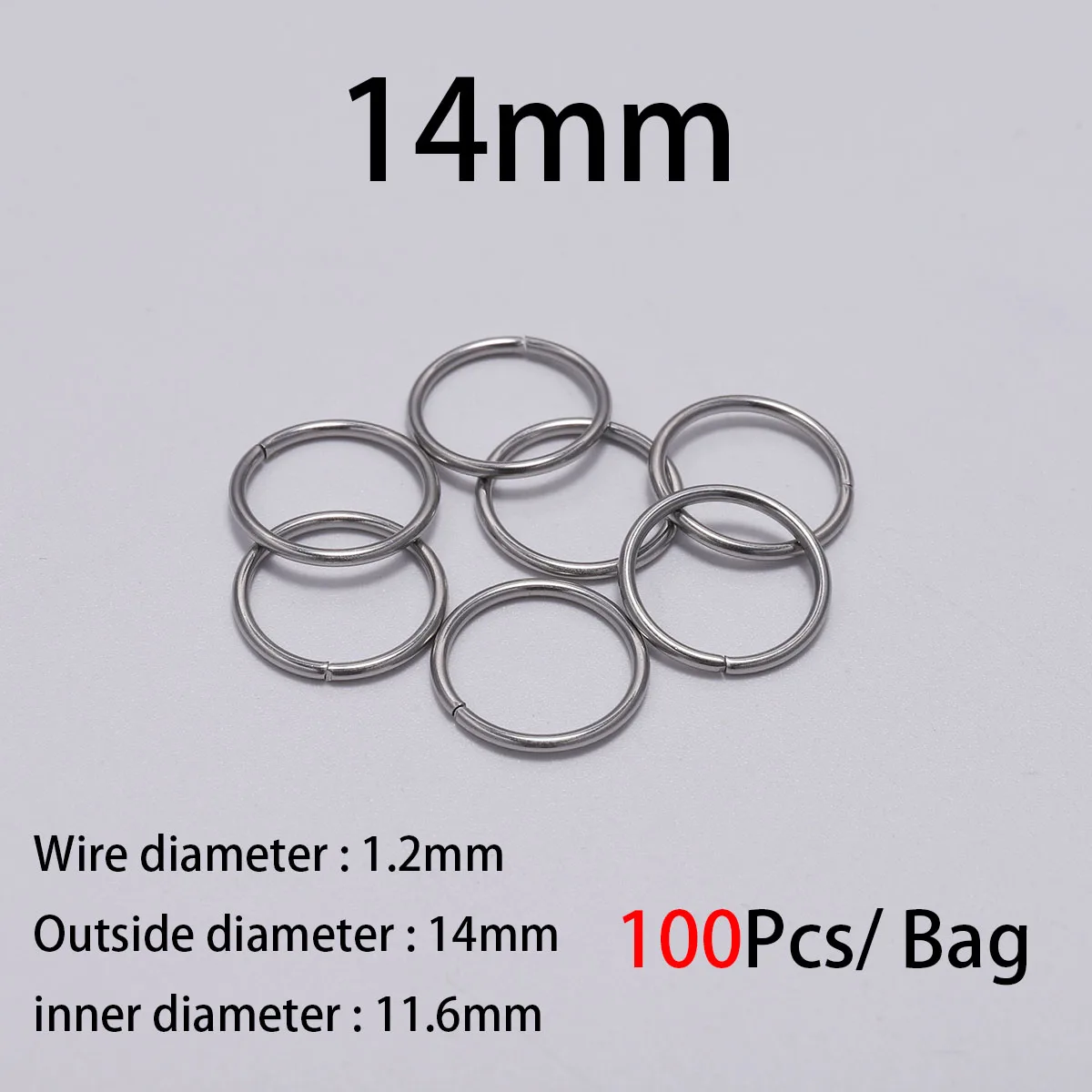 200pcs/Lot 4 5 6 8 10mm Stainless Steel Open Jump Rings Split Rings Connector For jewelry making Findings Accessories Supplies