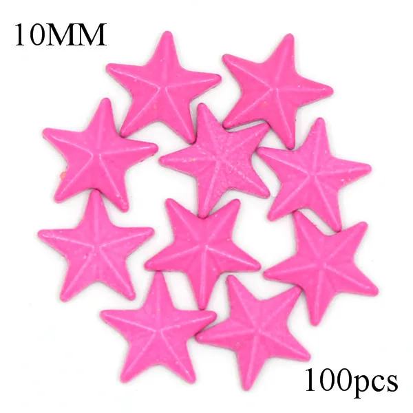 Rose Pink 100 шт красочные звезды горячей фиксации заклепки на одежде DIY 10 мм медь исправление стразы аксессуары в стиле панк Rhinestuds для обуви сумка - Цвет: Rose Pink