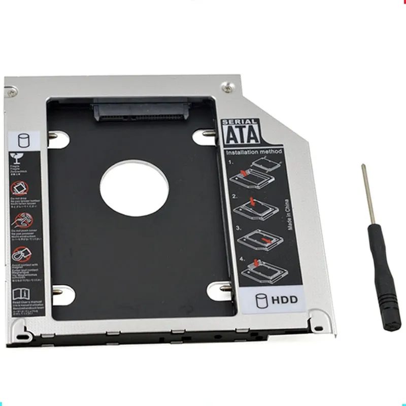 Алюминий SATA III 2nd HDD Caddy с двойной светодиодный Цвет для 2,5 дюймов Чехол для SSD, HDD корпус для Macbook Pro/Air супердрайв Optibay