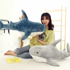 Забавная мягкая плюшевая игрушка в виде акулы, подушка в виде морского животного, отличная белая искусственная игрушка для детей, подарок на день рождения