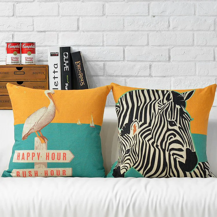 Американская Скандинавская Подушка креативная с зеброй для попугая льняная