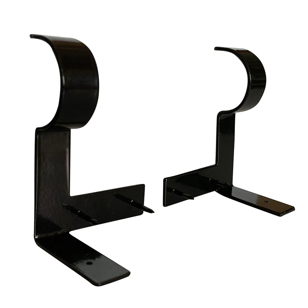 

2pc Single Hang Curtain Rod Holders Bracket Into Window Frame Curtain Rod Bracket Curtain Rod Bracket Black 2021 New Hot Sale