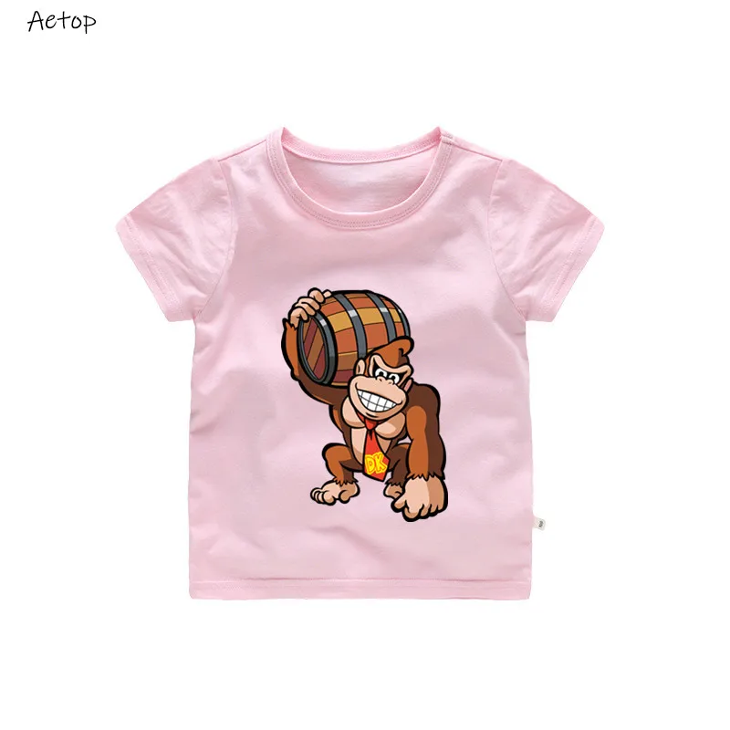 С рисунками для мальчиков и девочек Donkey Kong Футболка с принтом Дети милый зайчик