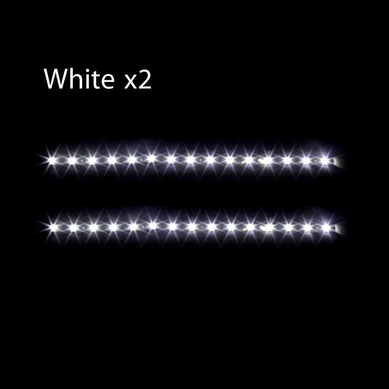 White 2 Pieces 2 шт. Универсальный Автомобильный декоративный гибкий Дневной светильник 15SMD 30 см 12 в водонепроницаемый COB DRL противотуманный светодиодный светильник - Цвет: White 2 Pieces