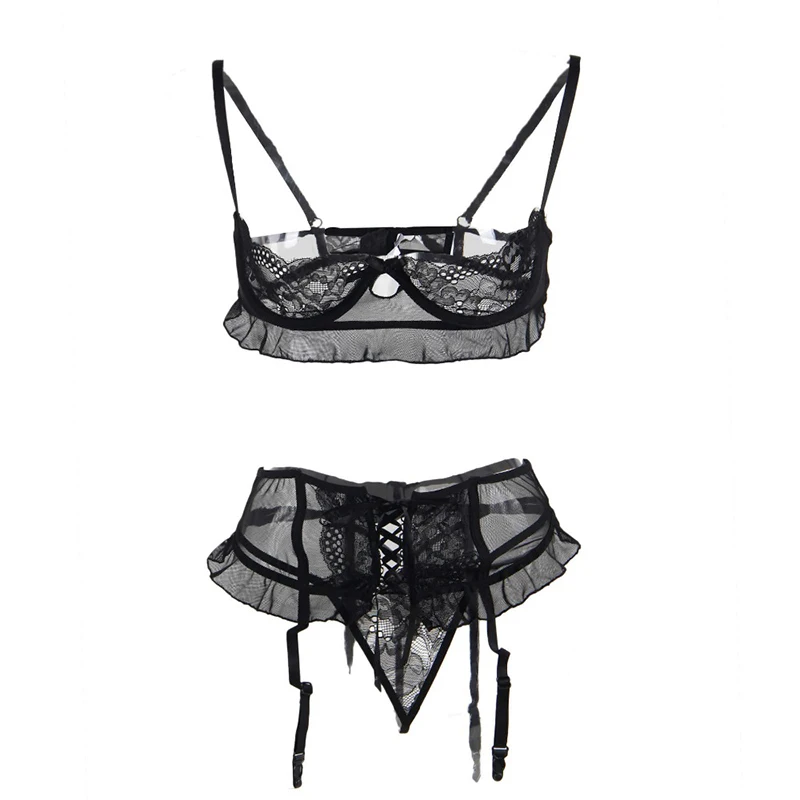 

Hot New Style Plus Size Bra+Garterbelt+Panty Garter Belt Hot Sale Open Bra Garter Belt Set Lace Teddy Sexy Bra Set Push Up Bra