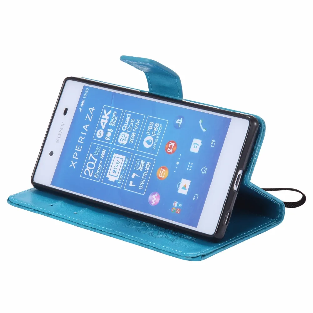 Чехол с рельефным цветком для Sony Xperia Z4 Z3 Plus чехол E6533 E6553 5 2 дюйма + держатель