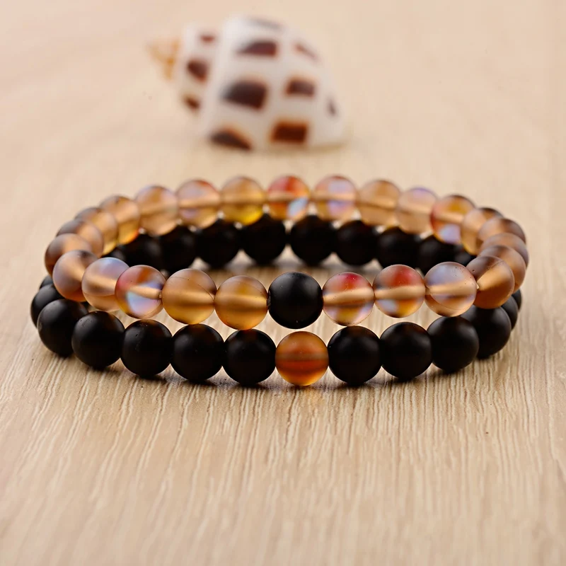 Женский классический браслет с бусинами 2 шт./компл. модный лабрадоритом и