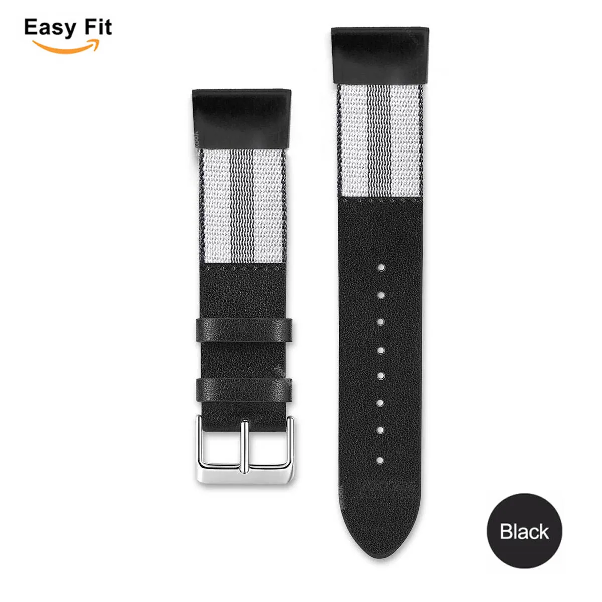 Металлический ремешок для часов Quick Fit 26 мм/22 мм из натуральной кожи и нейлона для Garmin Fenix 5X/Fenix 3/D2/Fenix 5 - Цвет: Black
