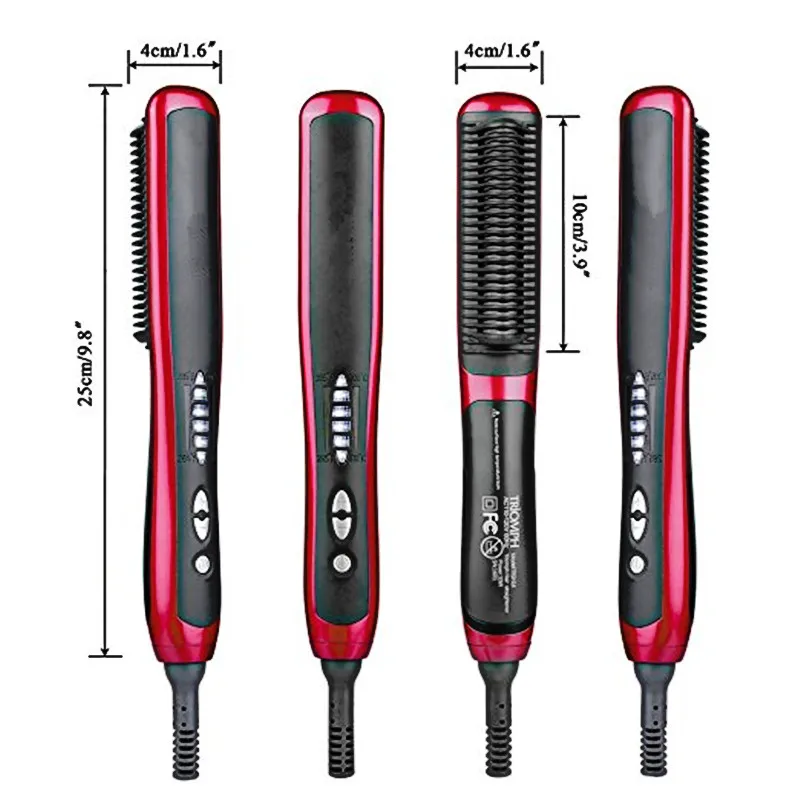 Hair Straightener Durable Electric Straight Comb Brush LCD Heated Ceramic Beard Straightening | Красота и здоровье