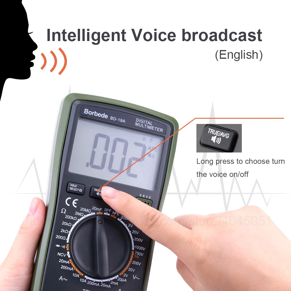 Цифровой мультиметр с голосовым значением среднеквадратичный тестер