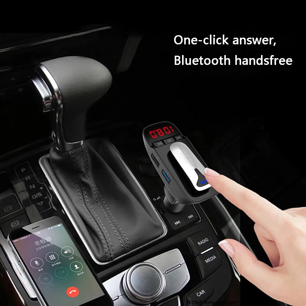 Car Bluetooth Mp3 Music Player Wireless 12-24V Headset FM Transmitter Support | Электроника