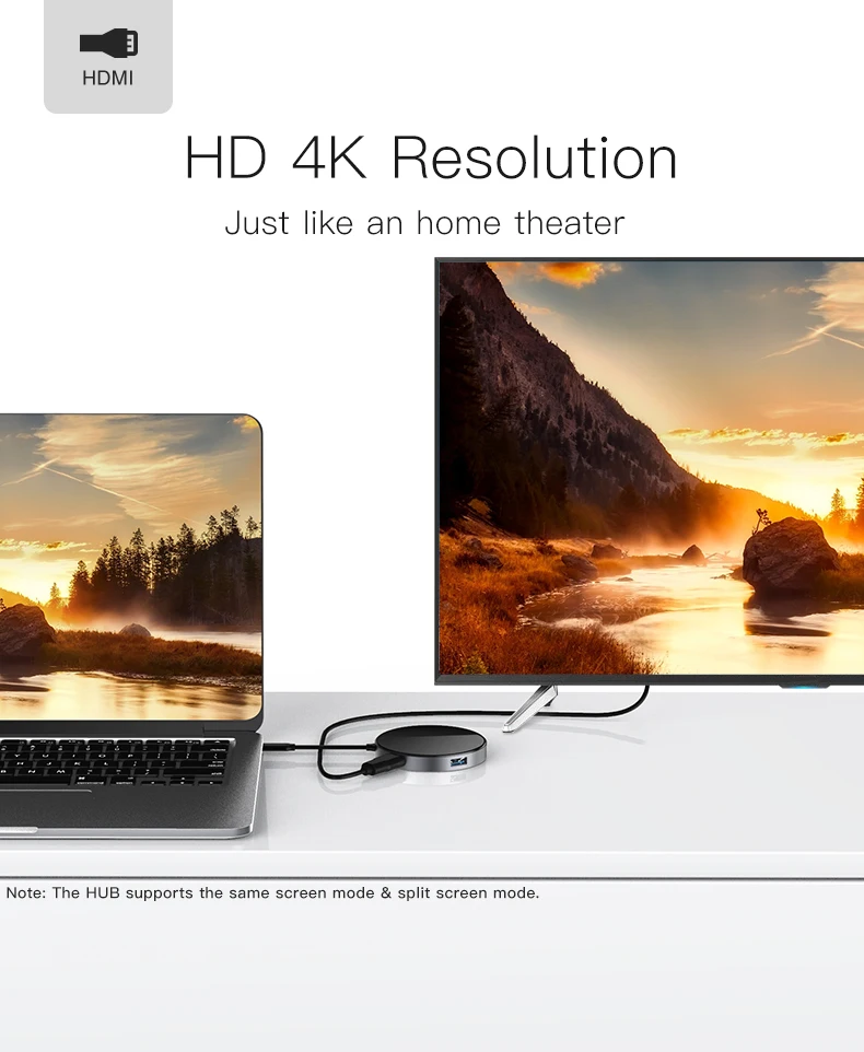 NOHON USB 3,0 концентратор type C концентратор USB разветвитель Мульти USB C концентратор HDMI адаптер питания для Macbook Pro mate 20 Pro Беспроводное зарядное устройство PD SD