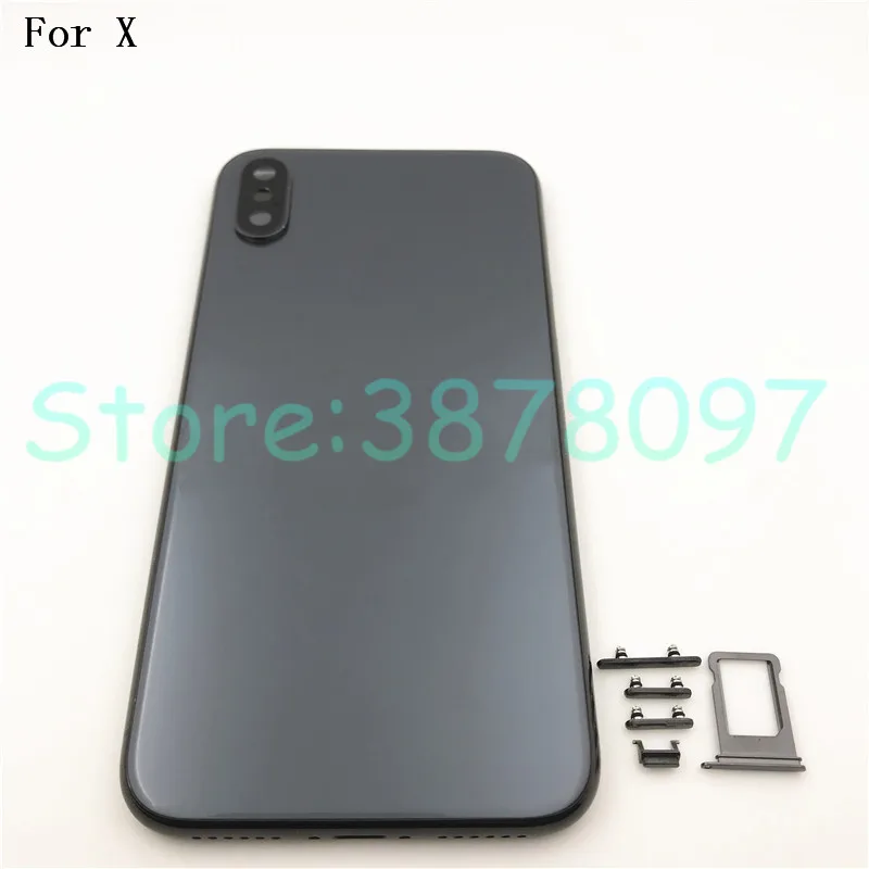 Original For iphone X New Back Middle Frame Chassis Full Housing Assembly Battery Cover For iphone X back Housing With Logo