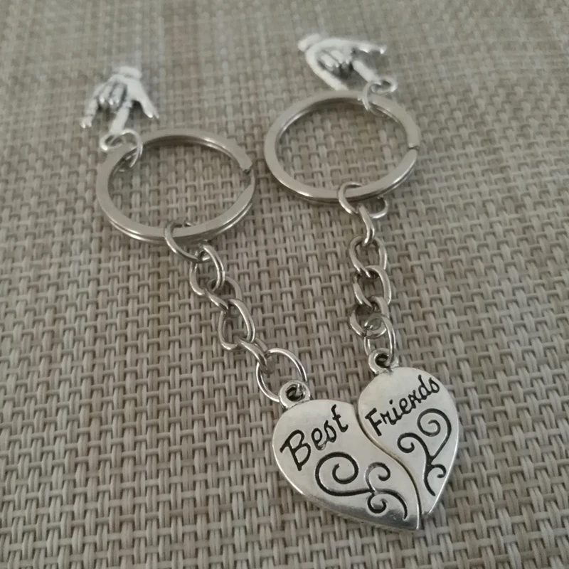 Модные ювелирные изделия alloykeychain для лучшего друга обещает Pinky брелок сердце