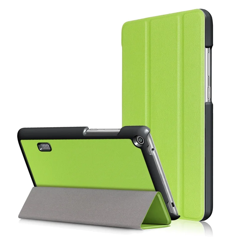 green Умный чехол из искусственной кожи для huawei MediaPad T3 7,0 BG2-W09, чехол для планшета Honor Play Pad 2 7,0, чехол для планшета+ пленка+ ручка - Цвет: green