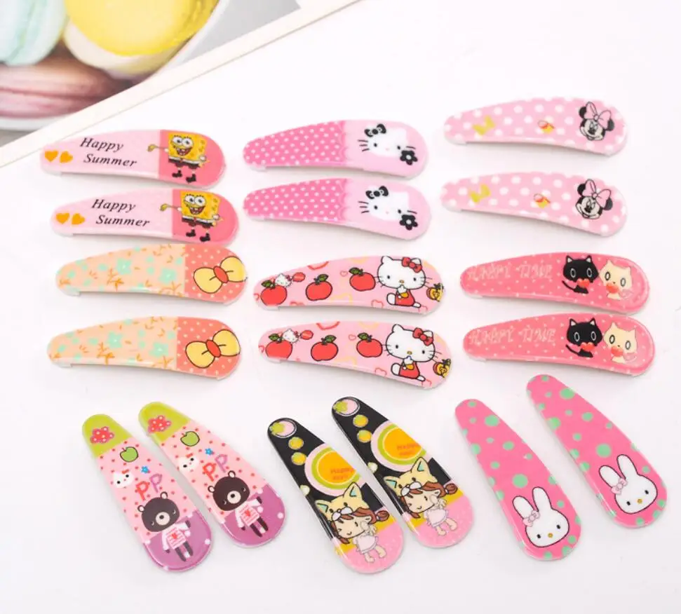 44pcs/lot Baby Girl Kids Hair Accessories Cartoon Flower Bear Pattern Clips Hairpins | Детская одежда и обувь