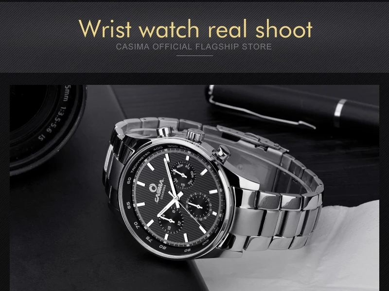 Reloj Hombre мужские модные кожаные часы, деловые часы, Повседневные Спортивные кварцевые роскошные Брендовые мужские часы CASIMA, водонепроницаемые 100