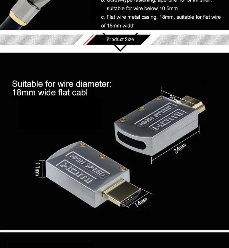 HDMI 2,0 разъем HDMI высокоскоростной кабель Позолоченный разъем DIY HD кабельный разъем компьютерный ТВ штекер мужской разъем
