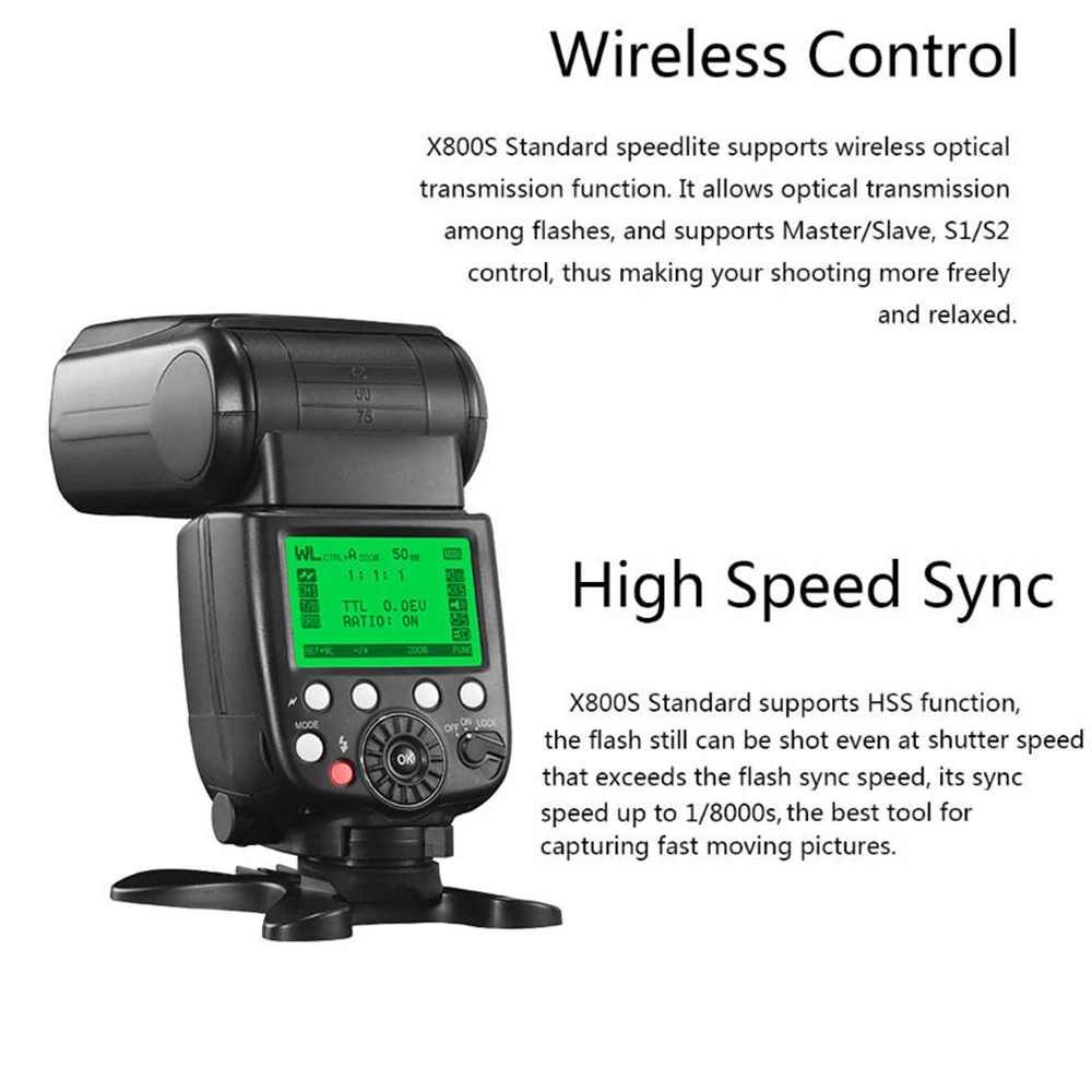 Pixel X800S Стандартный S1/S2 ttl вспышка для фотокамер Speedlite HSS 1/8000 s Wireles Вспышка Speedlite+ TF-336 адаптер на Горячий башмак для работы с персональными компьютерами, Порты и разъёмы для sony и цифровых зеркальных камер