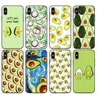 Черный чехол из ТПУ для iphone 5 5s se 6 6s 7 8 plus x 10, силиконовый чехол для iphone XR XS 11 pro MAX, милый чехол с авокадо и едой
