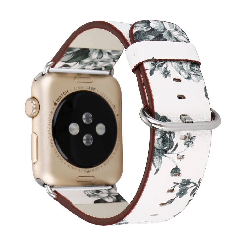 Кожаный ремешок Konaforen для Apple Watch iWatch Series 2 3 4 5 6 SE сменный Браслет наручных часов 38