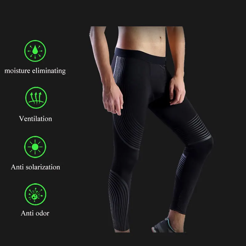 UABRAV Hot Sale Men's Running Tights Striped Pants Sports Gym Bodybuilding Excrise Fitness | Спорт и развлечения