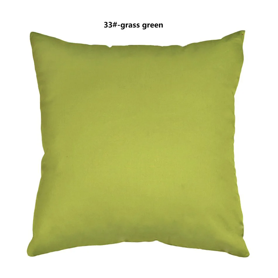 grass green Наволочка для дивана из хлопка, 40x40/45x45/50x50/55x55/60x60/65x65/70x70 см, декоративная наволочка, чехол для подушки - Цвет: grass green