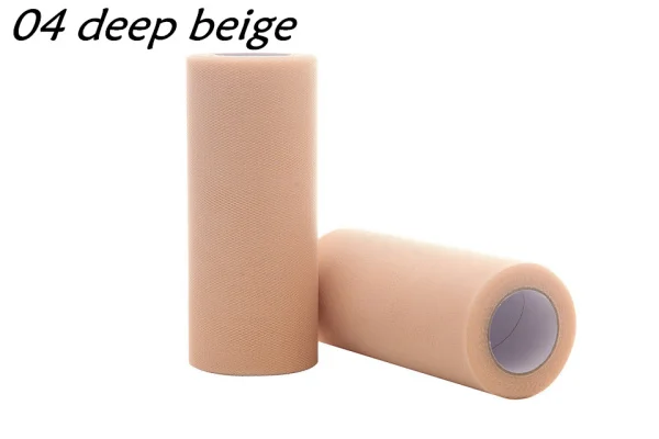 04 deep beige 24 цвета, 1 шт., 22 м X 15 см, рулон органзы, свадебная настольная дорожка, украшение, рулон пряжи, ткань, тюль, чистый марлевый элемент, свадебные сувениры - Цвет: 04 deep beige