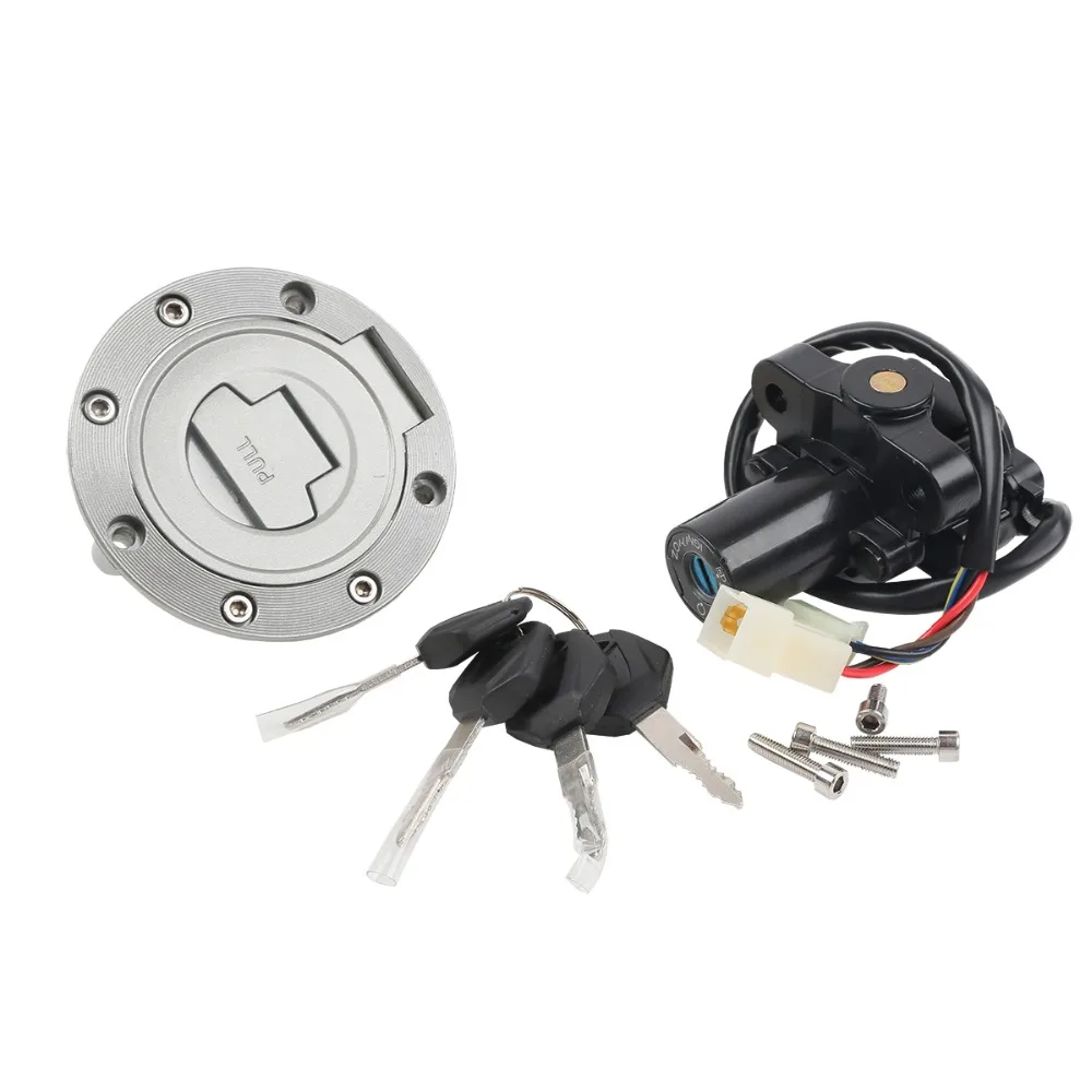 

Motorcycle Metal Fuel Gas Tank Cap Cover Lock + Ignition Switch Lock Set For Yamaha YZF R1 09-11 FJR1300 01-05 FJR1300 06-10