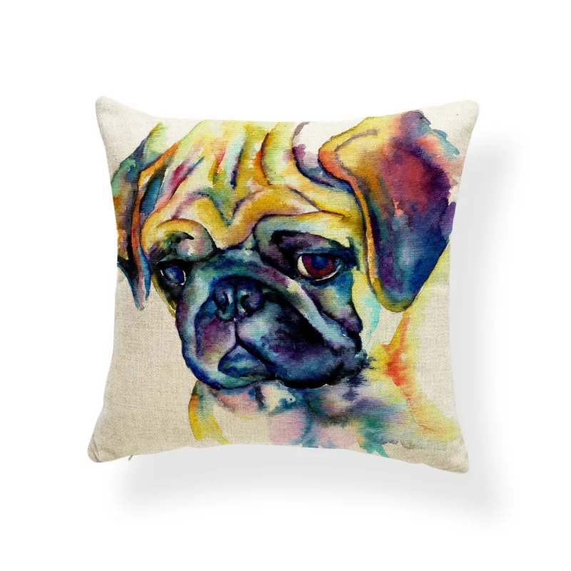 Бостон терьер Подушка Мопс такса французская с изображением бульдога чехол