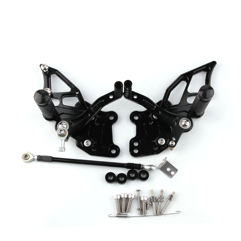 Черный CNC Алюминиевые Регулируемые Rearsets подножки для Kawasaki Ninja 250 EX250 300 EX300 2013 - Цвет: Черный