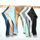 Новые хлопковые эластичные мужские модные классические стильные деловые эластичные узкие джинсы, высококачественные хлопковые тонкие повседневные однотонные джинсовые брюки