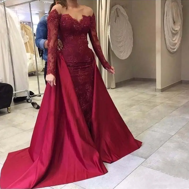 Платья с длинными рукавами для матери невесты на свадьбу 2019 vestido de madrinha кружевные