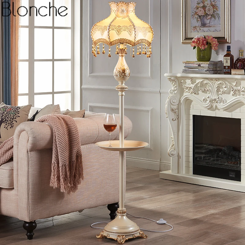 Винтажная Напольная Лампа Европейский вертикальный стоячий свет для гостиной