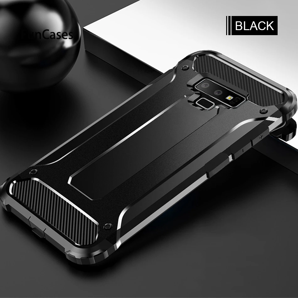 Black Роскошный противоударный защитный чехол для samsung Galaxy S7 Edge S8 S9 Plus Note 8 9 чехол для телефона чехол для S8 S9 Note 9 противоударный чехол - Цвет: Black