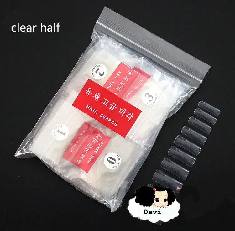 Искусственные накладные ногти прозрачные натуральные белые