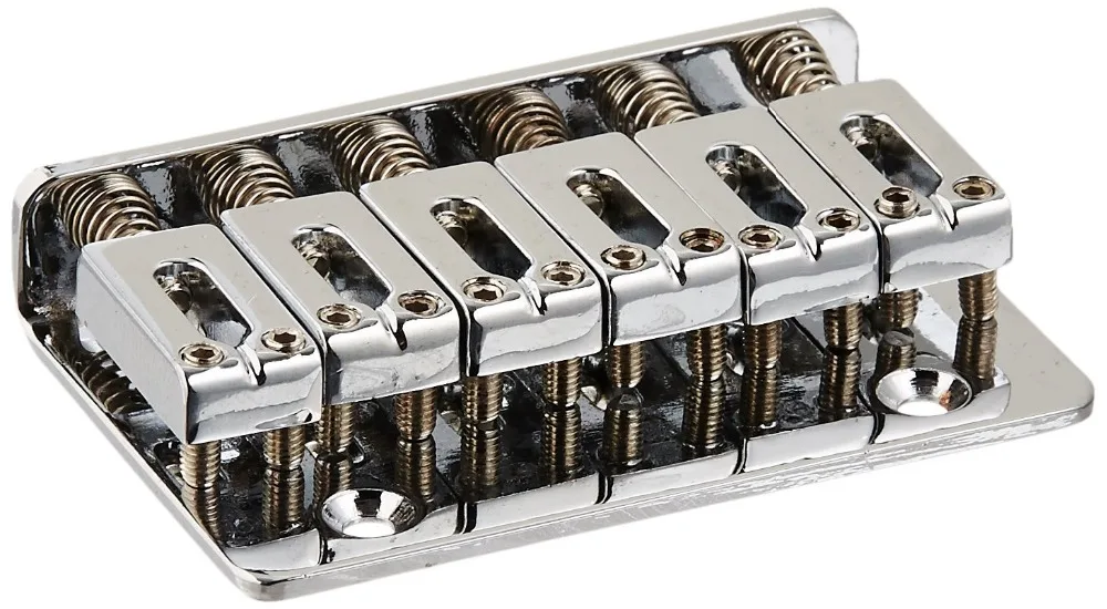 

Hot SALE Chrome Saddle 6 Strings Hardtail Electric Bass Guitar Bridge Guitar Parts Top Load Adjustable With Screws Heavy New ord