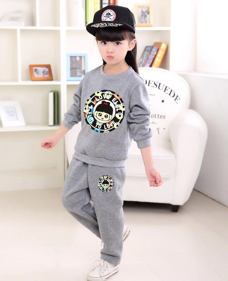 Розничная детские костюм 2017 весна детская одежда девушки с длинными рукавами