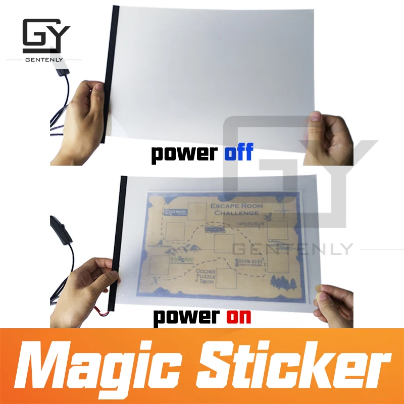 

Real Life Escape Room Prop Magic Sticker Room Escape Game Power On Amazing Sticker To See Hidden Clues Secret Chamber Props