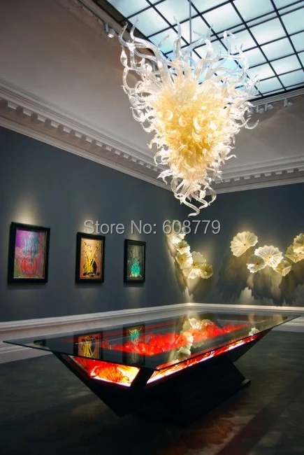 

Free Shipping Elegant Hotel Large Murano Glass Rectangular Chandelier