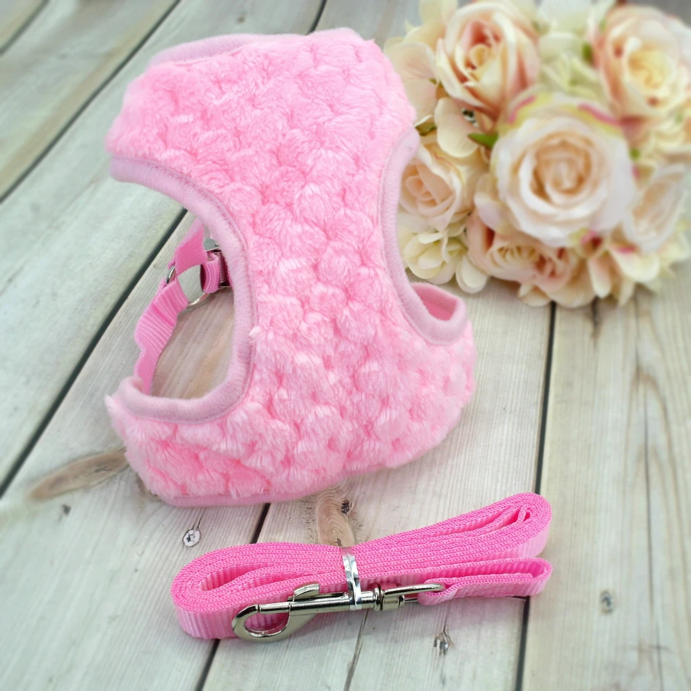 Мягкий поводок и для кошек набор 4 вида цветов Регулируемый жилет щенка щенков